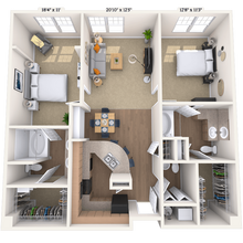 Traditional 2x2.5 1219 SF 355 floor plan